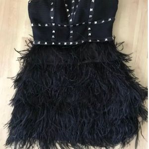 Bebe feather dress